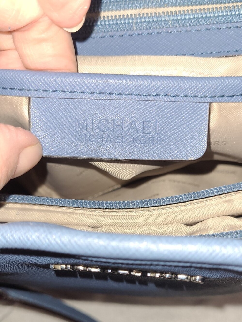 Michael Kors Slate Blue Chain-Detail Tote - Picture 12 of 13